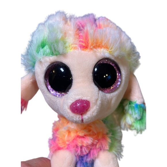 TY Rainbow Poodle Beanie Boo Small 6 Inch - Stuffed Animal (37223) - Picture 4 of 12